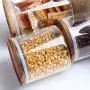 ARC USA Clear Glass Storage Jars with Wood Lids Wooden Lid Glass Canisters Airtight Lids Sealed Jars for Storage Tea Coffee Beans Sugar Salt Cookies and Candy (18floz) ARC USA Clear Glass Storage Jars with Wood Lids Wooden Lid Glass Canisters Airtight Lids Sealed Jars for Storage Tea Coffee Beans Sugar Salt Cookies and Candy (18floz)