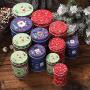 Christmas Candy Gift Box Christmas Tin Santa Claus Snowman Elk Tree Candy Cookie Storage Can Candy Jar Portable Gift Wrap Basket for Xmas Party Wedding Ceremony Supplies Home Decoration