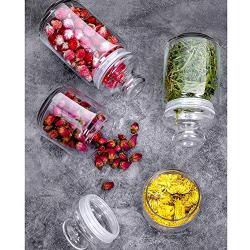 Glass Storage jar with lid, Transparent Storage containers Round Versatile Mason jar-H