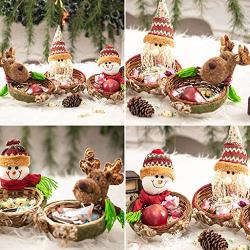 m?kvfa Christmas Candy Storage Basket Christmas Party Decoration Santa Claus Storage Basket Gift Holder Tabletop Display for Home and Kitchen (S, Snowman)