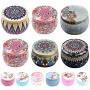 dezirZJjx Tea Container,dezirZJjx Premium Cylindrical Candy Tinplate Retro Tin Box, Lovely Mini Tinplate Party Candy Cookies Gift Tea Storage Box Round Container 7#