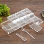 Seasoning Box 4 Pieces Acrylic Seasoning Boxes Storage Container Condiment Jars Cruet with Covers and Spoons