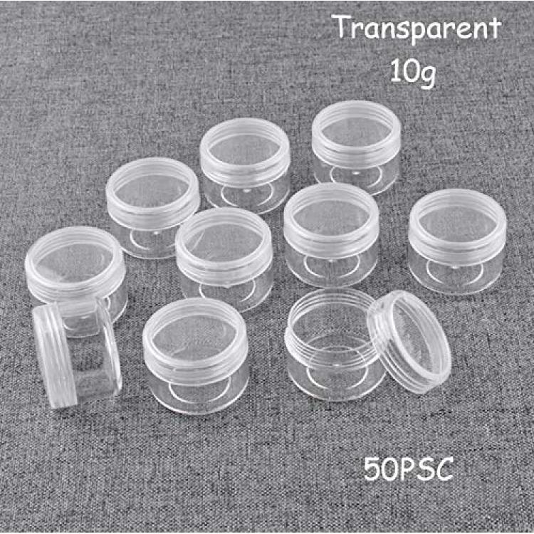 50PCS 10Gram 10ML Cosmetic Sample Containers Small Jars Bottle Storage  Container Plastic Round Pot Tiny Makeup