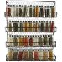 4 Tier Metal Spice Rack Kitchen Wall Mount Iron Spices Organizer Tiered Pantry Cupboard Cabinet Mounted Chicken Wire Hanging Heavy Duty Herb Jar Storage Holder Raw Antique Rustic Brown