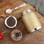 ONEISALL Stainless Steel Food Jar - 24oz Kids and Adults Lunch Thermos with Folding Spoon - Baby Food Storage Container Flask (Gold)