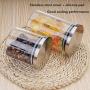 Borosilicate Glass Jars With Stainless Steel Lid Home Storage Bottles Container Kitchen Spice Sealed Bulk Candy Jar,350Mlb167