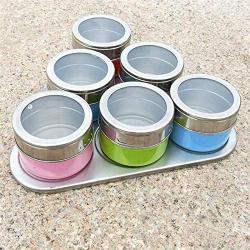 6pcs Seasoning Jar Stainless Steel Seasoning Jar Colorful Visual Seasoning Jar Condiment bottles