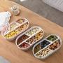 FairOnly Divided Compartment Storage Box with Cover for Fruit Snacks Candy Gray