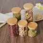 Glass Food Storage Containers Glass Jar No Lead Kitchen Storage Bottles Sealed Cans with Cover Large Capacity Candy Glass Jars Tea Box (6.5x8cm)