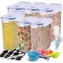 EAGMAK Belüftete Trockenlebensmittelflaschen, BPA-frei, Set von 6, für Mehl, Snacks, Nüsse u.v.m. (Blau)