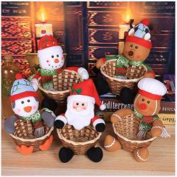 m?kvfa Christmas Toys Fruit Candy Basket Kids Best Gifts Christmas Tabletop Decoration Childrens Candy Basket for Christmas Festival Holiday New Year Party Favors (Snowman)