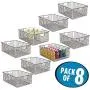 mDesign Rustikal Dekor Metall Draht Lebensmittel Organizer Körbe mit Griffen für Küche, Schränke, Vorratsschränke, Badezimmer, Waschküche, Schränke, Garage – 8er Set – Bronze