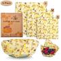 Sunnyac Reusable Beeswax Wrap, 3 Pack Eco-Friendly Food Storage Wraps, Sustainable, Biodegradable Bees Wax Cheese Wrapper and Bowl Covers to Keep Sandwiches, Fruit, Veggies Fresher (Black Bee)