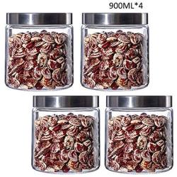 Glass Sealed Jars, Kitchen Household Grain Containers, Storage Spices/Oatmeal/Beans/Pasta