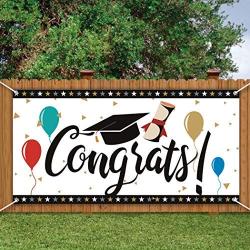 JUSTDOLIFE Graduation Banner Decorative Party Banner Wall Backdrop for Photography Prop