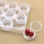 WCHAOEN 12Pcs Clear Round Plastic Jar Sample Empty Tin Storage Containers with Screw Lid Accessories Tool