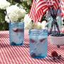 Ball Mason Jars 32 oz Wide Mouth Aqua Blue Colored Glass Bundle with Non Slip Jar Opener- Set of 4 Quart Size Mason Jars - Canning Glass Jars with Lids and Bands