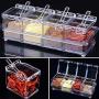 4Pcs/Set Clear Seasoning Rack Spice Pots Transparent Seasoning Salt Jar Storage Box with Anti-slip Rubber Bottom for Home Kitchen(Transparent)