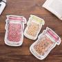 Mason Jar Pattern Food Saver Storage Bags Set (10 Counts/500ml x5 + 150ml x 5) kitchen organizer Childrens snacks Snacks, bread, cookies, fresh bags Food storage Bags Travel Camping