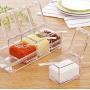 Clear Seasoning Rack Spice Pots by AIQI - 4 Piece Acrylic Seasoning Box - Storage Container Condiment Jars - Cruet with Cover and Spoon