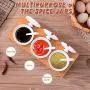 Servier Zuckerhutschen Set, 3er-Set Keramik-Lebensmittelfässer mit Bambusdeckel und Keramik-Löffel für Zuhause und Küche, Porzellan-Zuckerbehälter mit Löffel für Zucker, Kaffee, Tee, Gewürze (3-er Set Stil E)