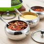 stainless steel Spice jar set Glass covered sugar bowl creative Spice jar storage container kitchen supplies-C