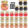 Betrome 10 OZ Mason Jar with Golden Regular Lid and Bands for Jam, Jelly, Honey, Beans, Spice, Wedding Favors, Shower Favors, Party Favors(24 Pack)