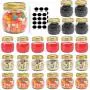 Betrome 10 OZ Mason Jar with Golden Regular Lid and Bands for Jam, Jelly, Honey, Beans, Spice, Wedding Favors, Shower Favors, Party Favors(24 Pack)