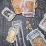 20 Stück Wiederverwendbare Mason Jar Gläser Beutel für Nüsse, Süßigkeiten, Kekse - Frische Lebensmittelbeutel, Snack-Beutel, Küchenorganizer (500 ml)