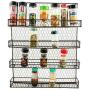 Metal Spice Rack Kitchen Wall Mount 4 Tier Metal Wire Spices Organizer Pantry Cabinet Chicken Wire Hanging Wall Mounted Cupboard Herbs Seasoning Jars Storage Organizer Antique Brown