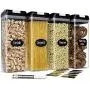 Chefs Path Airtight Hohe Lebensmittelbehälter Set – 4-teilig – Küchen- & Vorratsschrank-Behälter für Trockenwaren – Ideal für Spaghetti, Nudeln und Pasta – Klare Kunststoffbehälter mit Deckeln