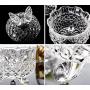 SOCOSY Royal Embossed Crystal Glass Candy Box with Lid Footed Jewelry Box Candy Jar Bowl Wedding Candy Buffet Jars Kitchen Storage Jar