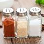 Daycount 3-Pack Transparent Spice Jar Seasoning Jar Kitchen Condiment Box Glass Seal Seasoning Box Storage Box Cruet Salt Pepper Bottle for Kitchen, BBQ