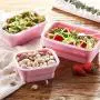 3 Pcs Silicone Food Storage Containers, Portable Folding Lunch Box Space Saving BPA Free Microwave Freezer Dishwasher Safe Leak Proof Perfect 3 Pcs Silicone Food Storage Containers, Portable Folding Lunch Box Space Saving BPA Free Microwave Freezer Dishwasher Safe Leak Proof Perfect