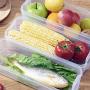 youeneom Plastic Kitchen Refrigerator Production Storage Storage Box with Open air Vents - Fruit, Vegetables, Lettuce, Cheese, Fresh Herbs, Snack Food containers - Large Organization cabinets - Clear