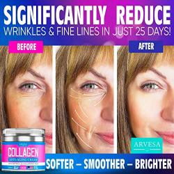 Collagen Cream - Anti Aging Face Moisturizer - Day & Night Wrinkle Cream - Boosted with Hyaluronic Acid & Vitamin A+E - Natural Firming Cream for Fine Lines & Wrinkles - Made in USA