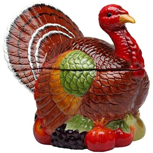 Cosmos 10712 Gifts Turkey Design Ceramic Cookie Jar, 10-3/8-Inch