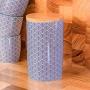 Nicola Spring Porcelain Tea, Coffee and Sugar Canister - Blue Geometric Pattern