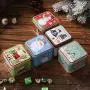 Pot à biscuits carré miniature JIJIKOKO pour Noël, boîte de rangement pour bonbons, petite boîte de biscuits en fer vintage, durable, petite contenance, faveur pour fête (D) Pot à biscuits carré miniature JIJIKOKO pour Noël, boîte de rangement pour bonbons, petite boîte de biscuits en fer vintage, durable, petite contenance, faveur pour fête (D)