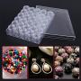 Small Clear Container Jars, 30pcs Clear Plastic Jewelry Bead Storage Transparent Small Round Container Jars with Rectangle Box
