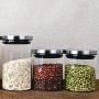 Triangle Stackable Glass Food Storage Containers with Stainless Steel Airtight Lid, Set of 5, Glass Storage Jar for Pasta, Tea, Coffee, Cookies, Snacks