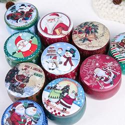 TeemorShop Christmas Round Tin Sealed Jar Jewelry Biscuits Coin Candy Storage Box Container Case Headphones Organizer