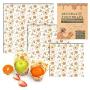 Beeswax Food Wrap 3-pack(S,M,L), Eco Friendly Wraps, Washable&Sustainable and Reusable Food Storage for Snacks, Sandwiches, Meals,Healthy and Breathable Material- Say Goodbye to plastic！COOLROAD