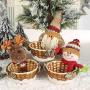 m?kvfa Christmas Candy Basket Candy Storage Decoration Santa Claus Storage Basket Home House Decor Xmas Gifts (Snowman)