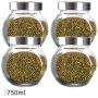 Tree House Glass Storage jar with lid, Sealed jar Durable and Clear Herbs Pot-F 750mlx4