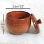 EOPER Natural Wood Spice Jar Salt Box Spoon Condiment Container Seasoning Tableware Kitchen Cruet