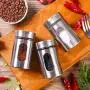 Bouteille d'assaisonnement de cuisine JUSTDOLIFE, récipient rotatif en acier inoxydable pour la maison. Bouteille d'assaisonnement de cuisine JUSTDOLIFE, récipient rotatif en acier inoxydable pour la maison.
