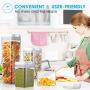 ME.FAN Airtight Food Storage Container [4-Piece Set] Durable Seal Pot- Cereal Storage Containers - 24 Chalkboard Label - Kitchen Cabinet Organization - BPA Free - Clear Plastic with White Lid