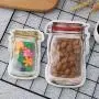 Wiederverwendbare Ziplock-Snackbeutel, 12 Stück, Niedlicher Fassbeutel mit Glaseffekt, Wiederverwendbare Sandwichesäcke, Geschirrspülergeeignet für Küche, Picknick, Camping, Organizer (Hoch x 2 + Lang x 3 + Mett x 3 + Breit x 4)