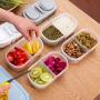 YXTHON Multi-Function Kitchen Refrigerator Plastic Lunch Storage Jar Household Fruit Box Double-Grid Covered Kitchen Food Multi-Grain Sealed Cans 6Pcs